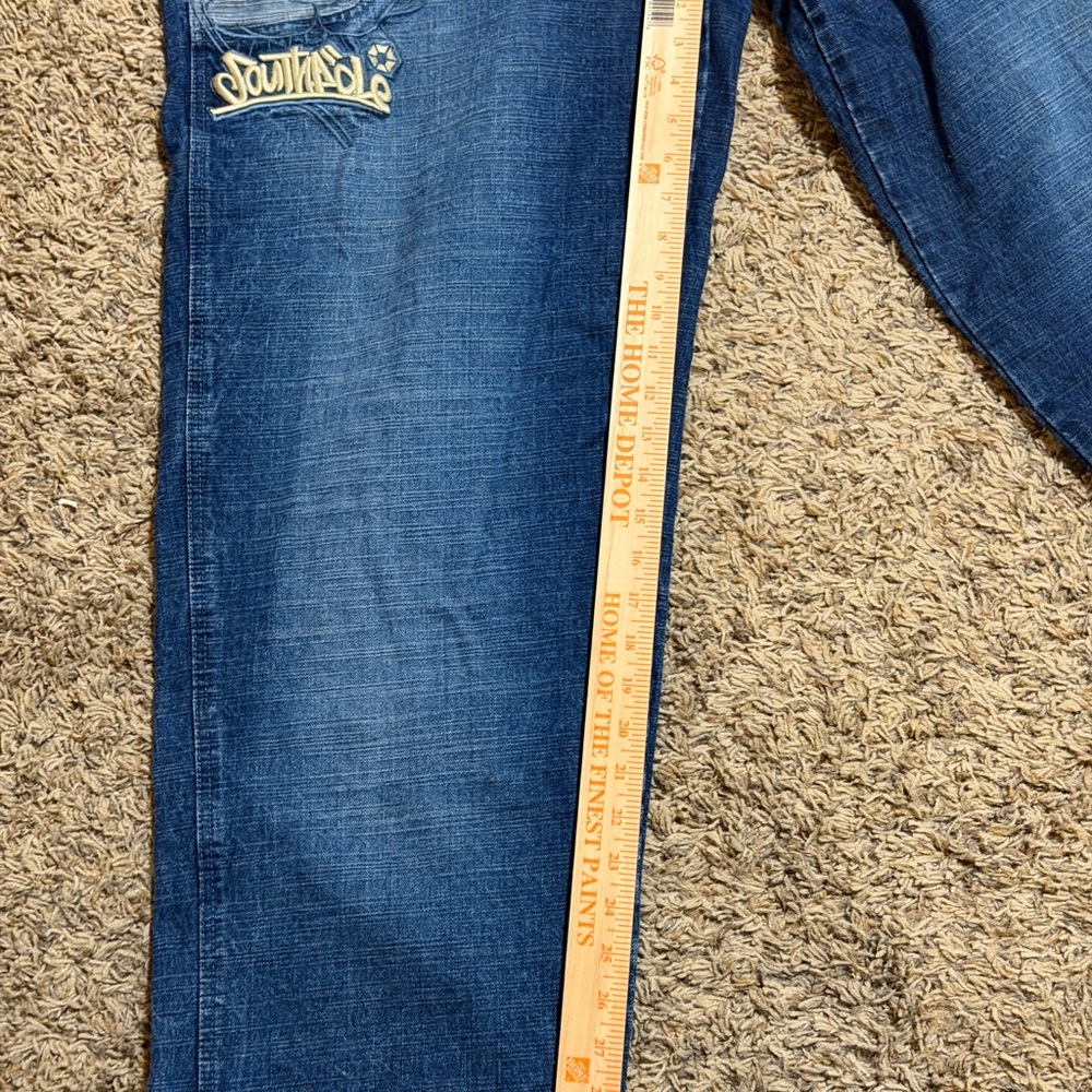 Y2K Baggy Southpole 40x30 Early 2000s Skater Embroidered Denim Skate Jeans - Picture 7 of 12